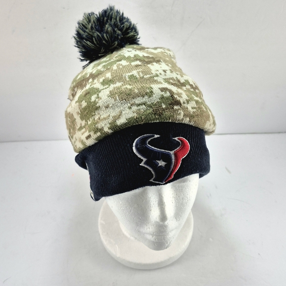 EUC Houston Texans New Era Salute to Service Digi Camo Knit Beanie Hat OS - Picture 3 of 13